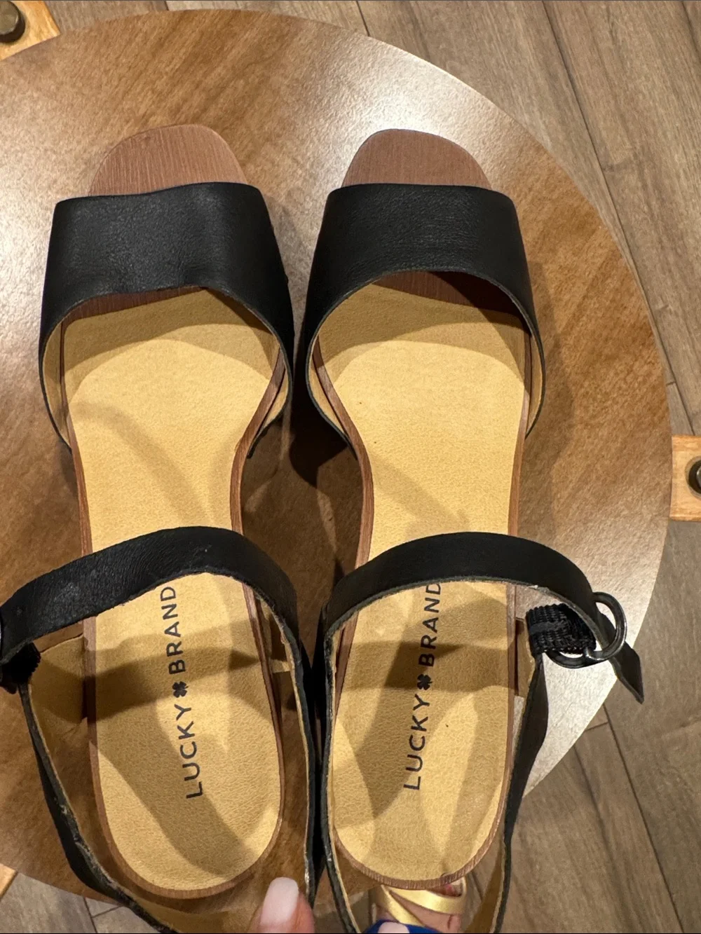 Lucky Brand Black Platform Ankle-Strap Sandals